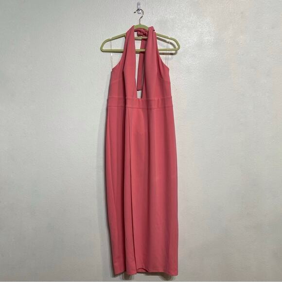 Clothing Obsessed Company Dresses & Skirts - Clothing Obsessed Company Pink Curvy Fit Midi Halter Dress Sz 3XL NWT